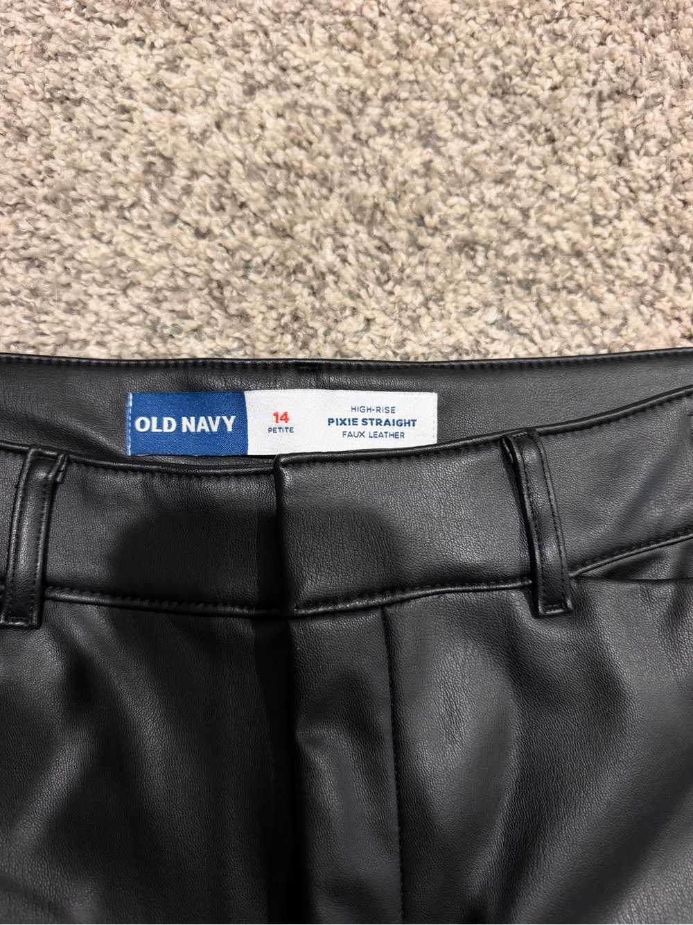 Old Navy Black Faux Leather High-Rise Pixie Straight Shorts